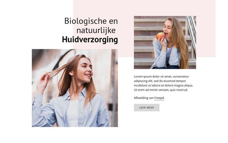 Natuurlijke huidverzorging Sjabloon voor één pagina