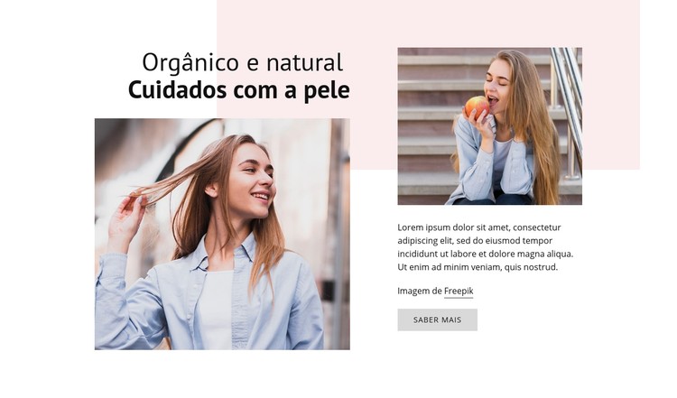 Cuidados com a pele natural Template CSS