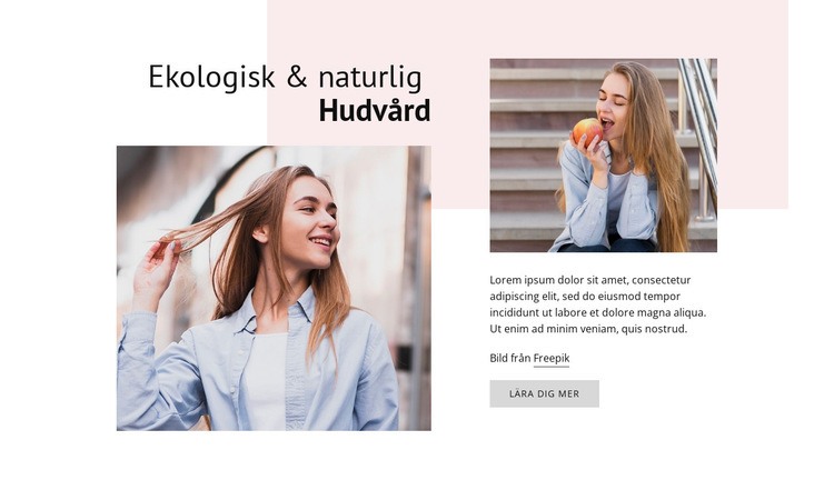 Naturlig hudvård CSS -mall