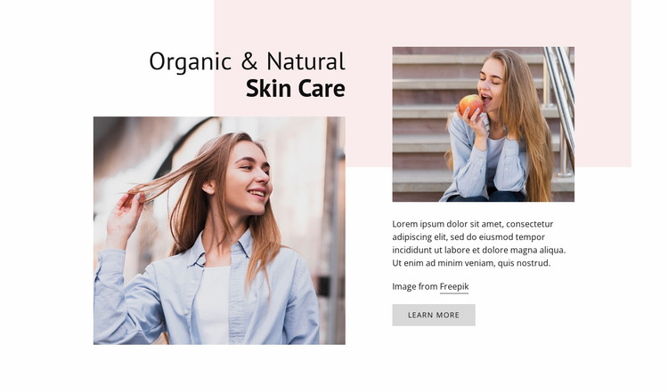 Natural Skin Care Website Mockup