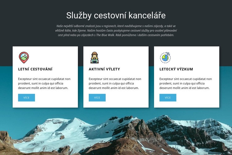 Služby cestovní kanceláře Šablona HTML