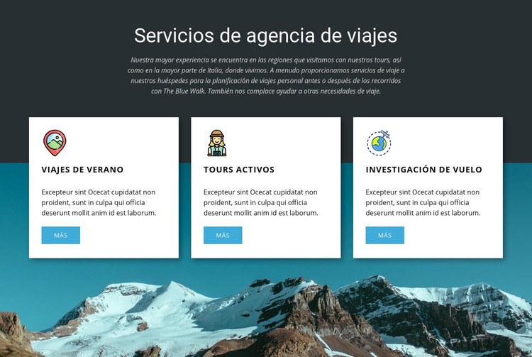 Servicios de agencia de viajes Plantillas de creación de sitios web