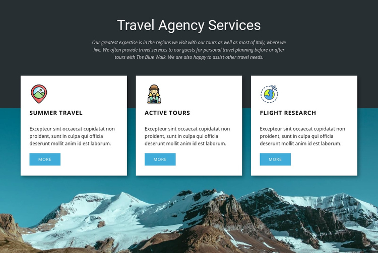Travel Agency Services Website Builder Software