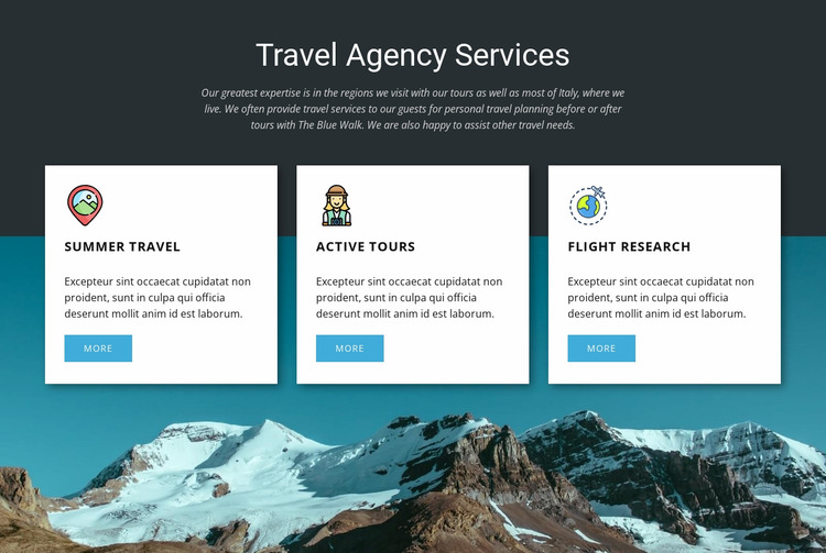 Travel Agency Services Website Mockup