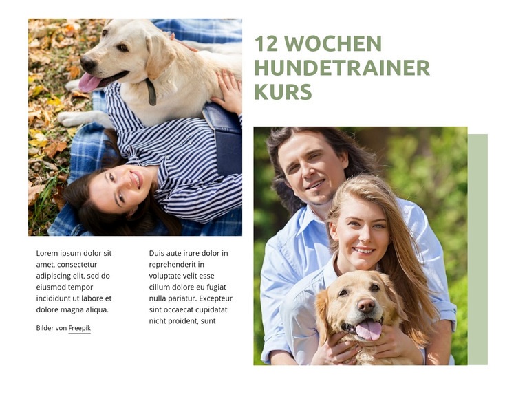 Hundetrainer Kurs Website-Modell