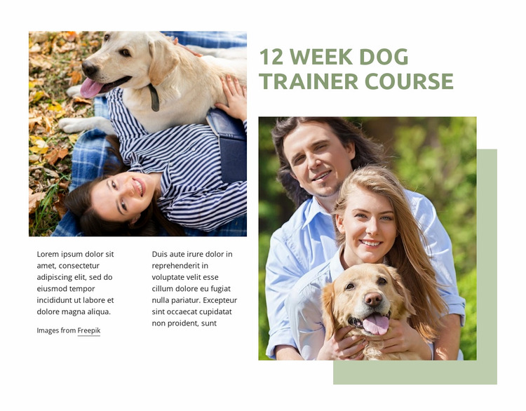 Dog trainer Course Website Mockup