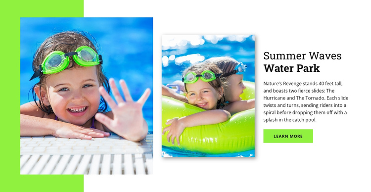 Water Park One Page Template