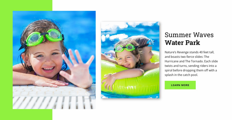 Water Park Landing Page