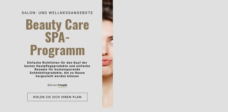 Beauty Care SPA-Programm Website design