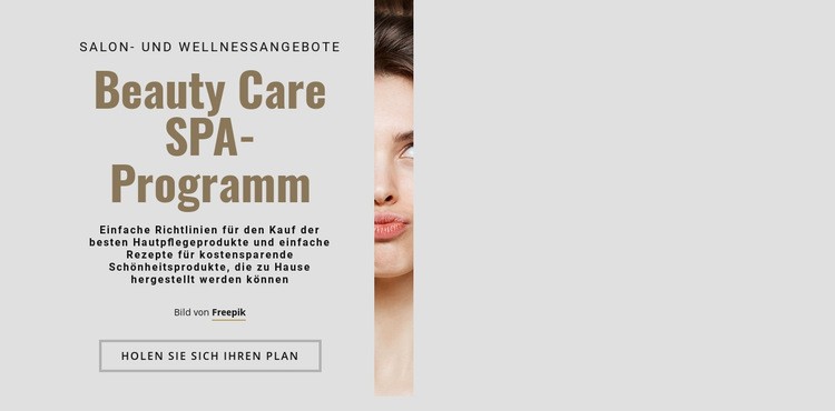 Beauty Care SPA-Programm Website-Modell