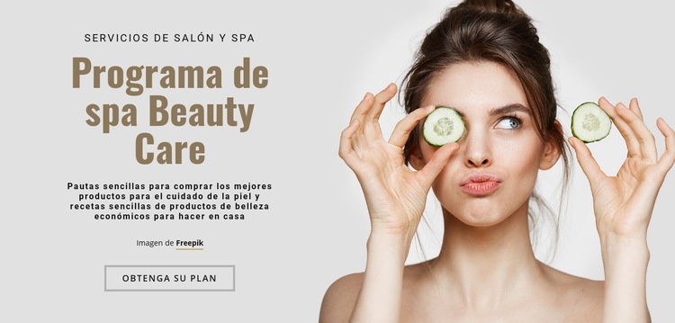 Programa de spa Beauty Care Diseño de páginas web