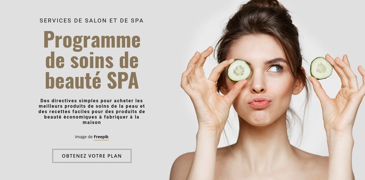Programme de soins de beauté SPA Maquette de site Web