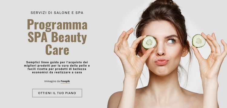 Programma SPA Beauty Care Mockup del sito web