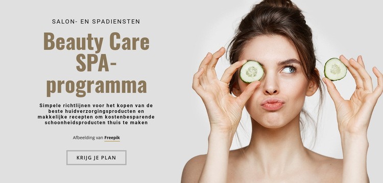 Beauty Care SPA-programma Website mockup