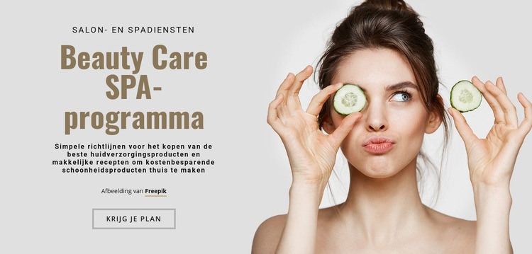 Beauty Care SPA-programma Website ontwerp