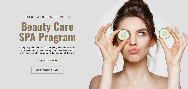 Beauty Care SPA Program One Page Template