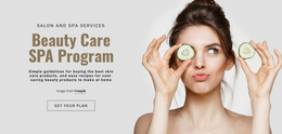 Beauty Care SPA Program - Mobile Website Template