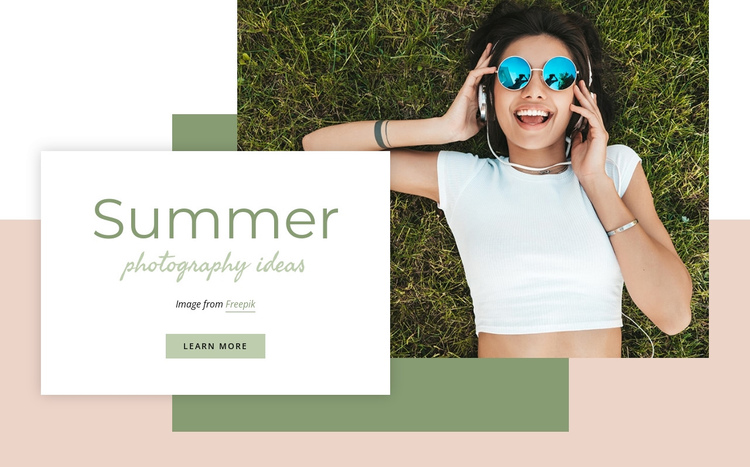 Summer Photography Ideas One Page Template