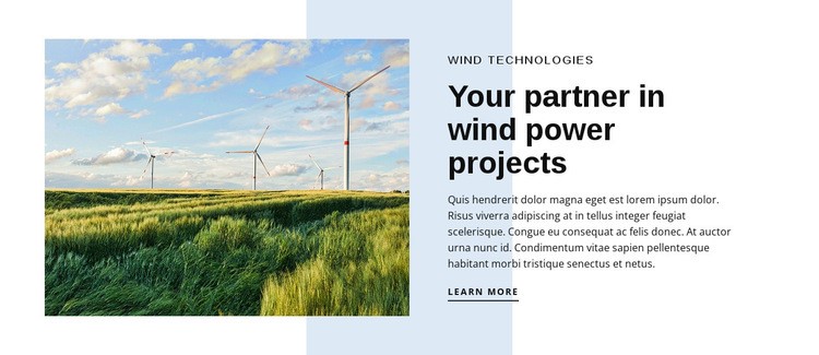 Technologie větrné energie Html Website Builder
