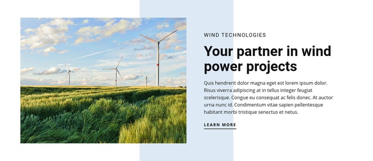 Wind Power Technologies Elementor Template Alternative