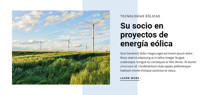 Tecnologías de energía eólica Plantillas de creación de sitios web