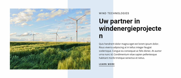 Wind Power Technologies Sjabloon voor één pagina