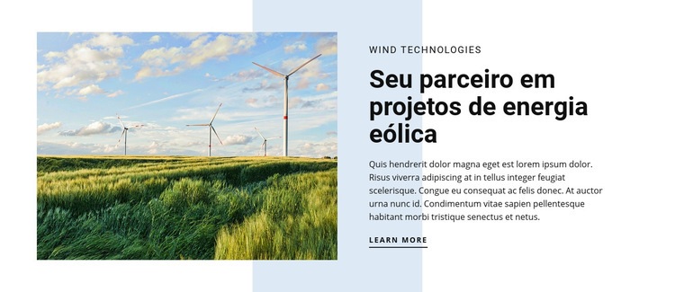 Tecnologias de energia eólica Modelos de construtor de sites