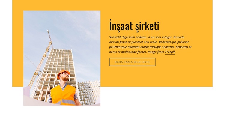 İnşaat mühendisliği Web Sitesi Mockup'ı