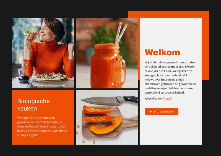 Biologische keuken Website Builder-sjablonen