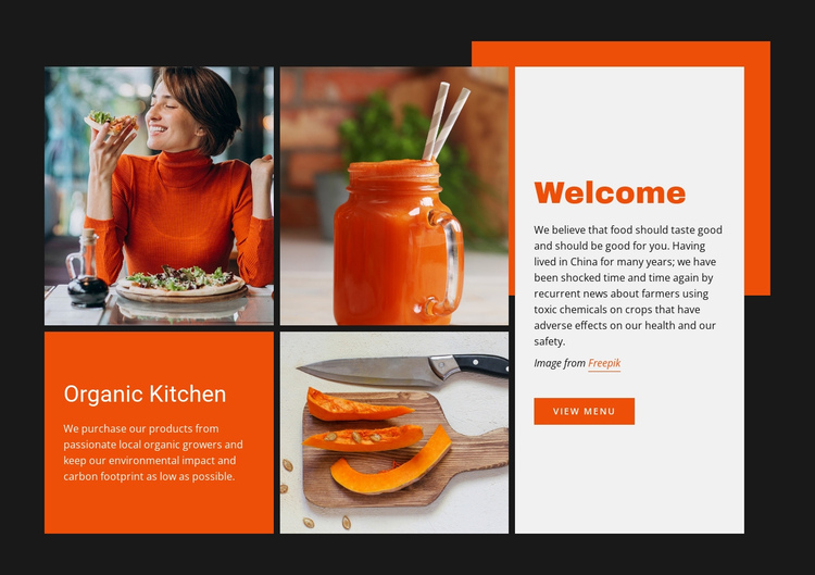 Organic Kitchen One Page Template