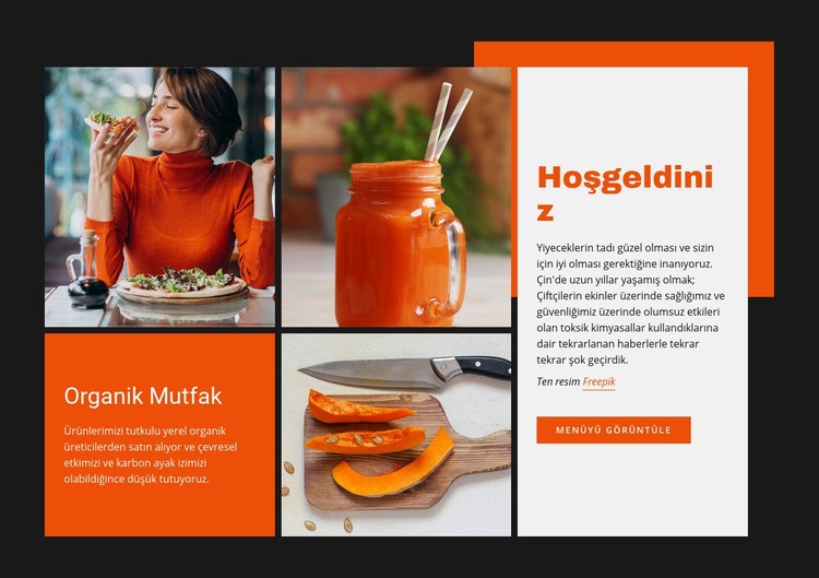 Organik Mutfak Web Sitesi Mockup'ı