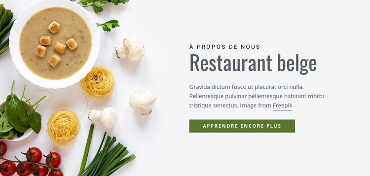 Restaurant belge Conception de site Web