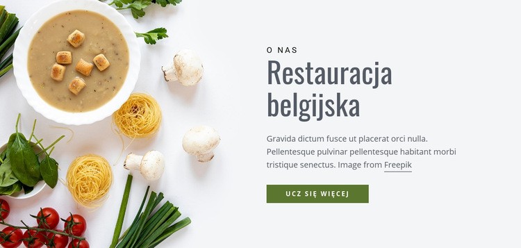 Restauracja belgijska Projekt strony internetowej