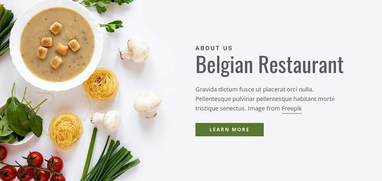 Belgisk restaurang Html webbplatsbyggare