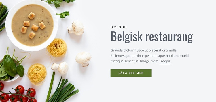 Belgisk restaurang Hemsidedesign