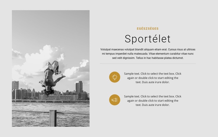 A sport életstílus HTML Sablon