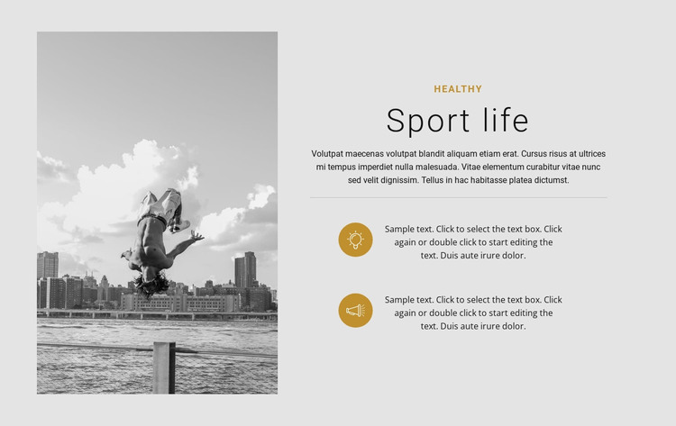 Sport is a lifestyle Web Design