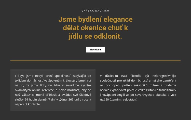 Text na tmavém pozadí Šablona CSS