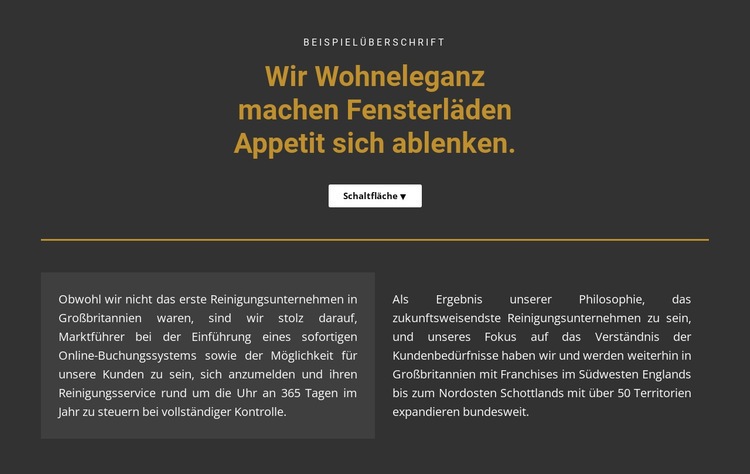 Text auf dunklem Hintergrund Eine Seitenvorlage