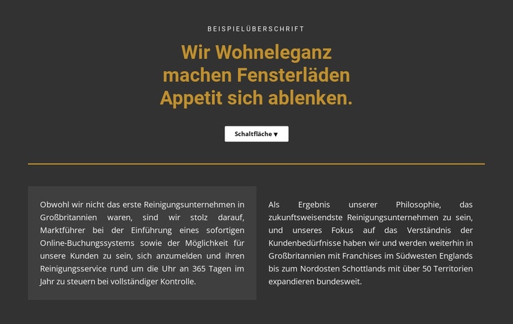 Text auf dunklem Hintergrund Website design