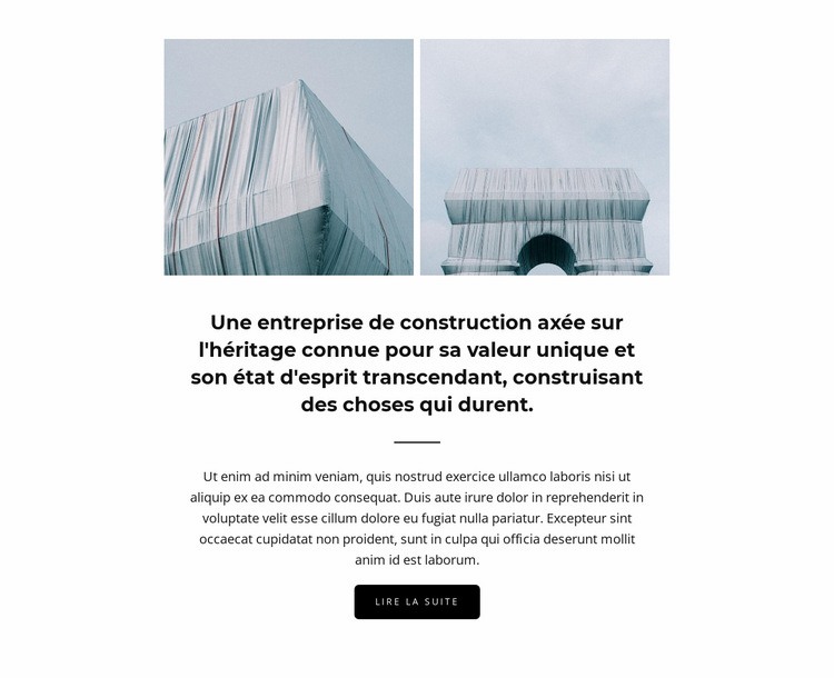 Construction d'objets significatifs Maquette de site Web