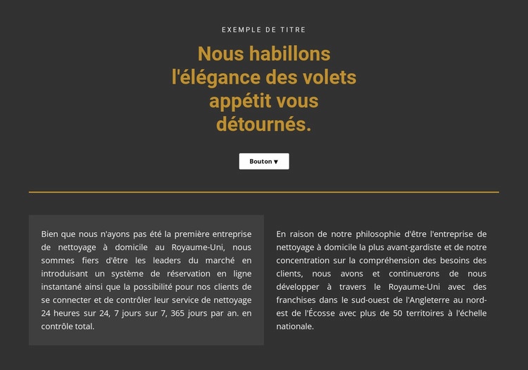 Texte sur fond sombre Maquette de site Web