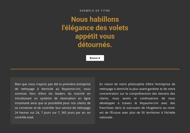 Texte sur fond sombre Modèle CSS