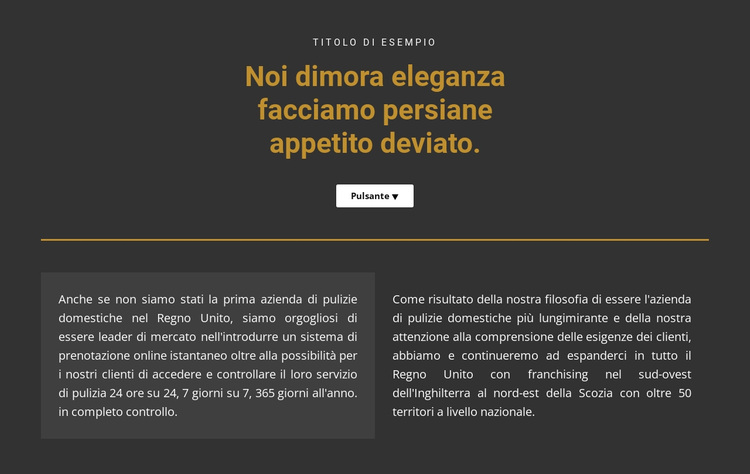 Testo su sfondo scuro Tema WordPress