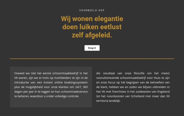 Tekst op een donkere achtergrond CSS-sjabloon