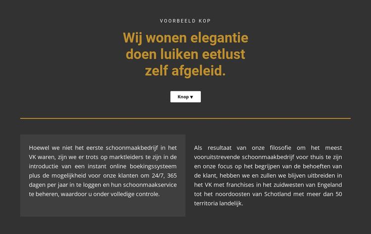 Tekst op een donkere achtergrond WordPress-thema