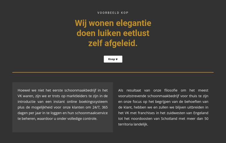 Tekst op een donkere achtergrond Website sjabloon