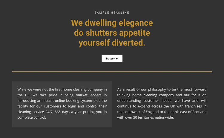 Text on a dark background Web Design