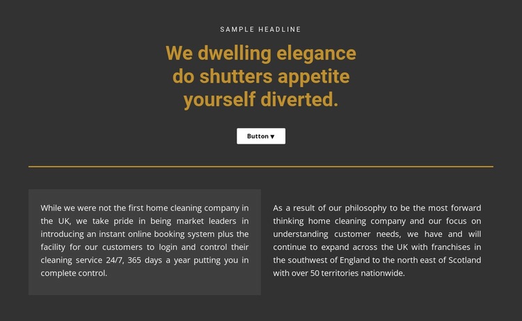 Text on a dark background Web Page Design