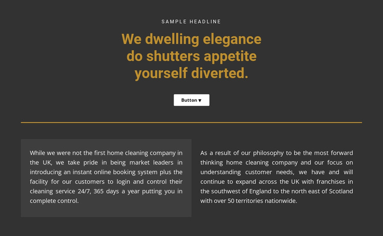 Text on a dark background Website Design
